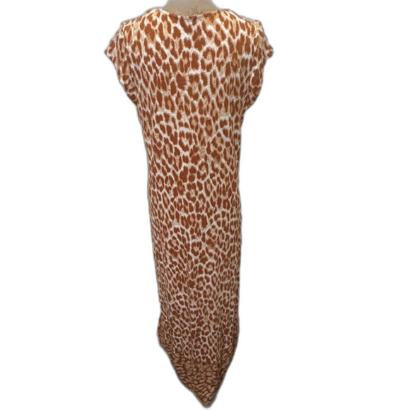 Denim & Co Tan Giraffe Animal Print Maxi Dress with Pockets Casual Size Medium - Picture 5 of 7